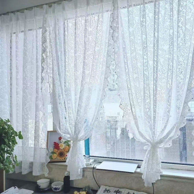 빈티지 셔링 북유럽 모던 리모델링 거실 인테리어 공주풍 화사한 패브릭 창 커튼 프릴