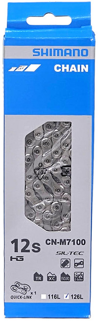 시마노 12단 체인 CN-M7100 / MTB용 SLX / 로드용 105 체인, 1개, 126링크