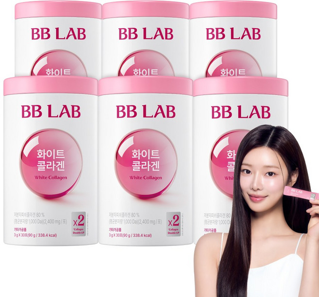 [본사정품] 뉴트리원 비비랩 화이트 콜라겐 pdrn 프리미엄 고함량 콜라겐, 6개, 30회분