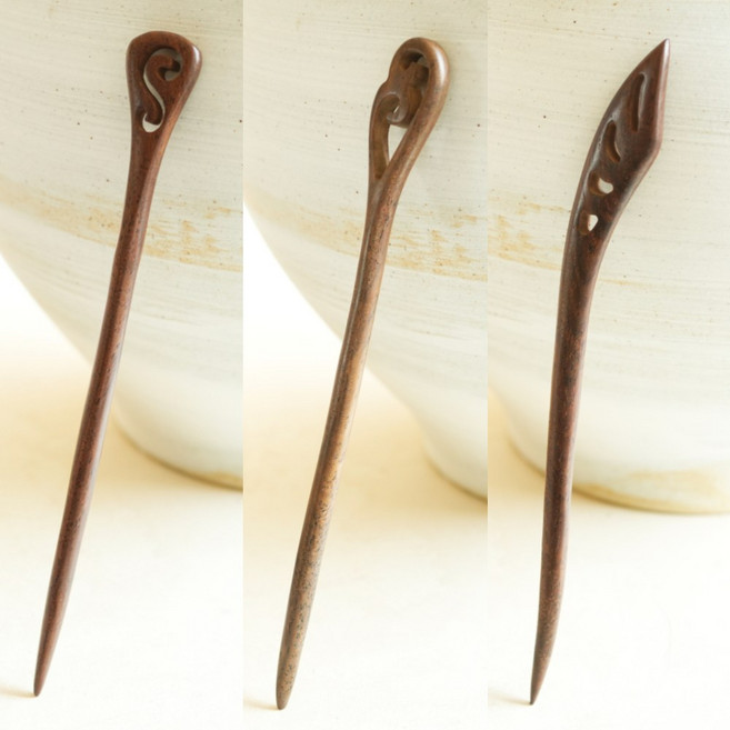 단아한 나무비녀 3p 세트