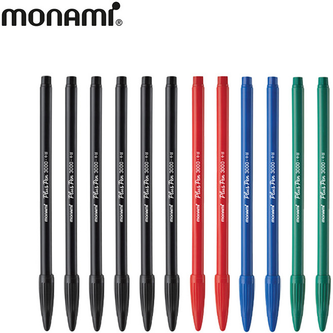 모나미 프러스펜 혼합12p (흑6+청2+적2+녹2)