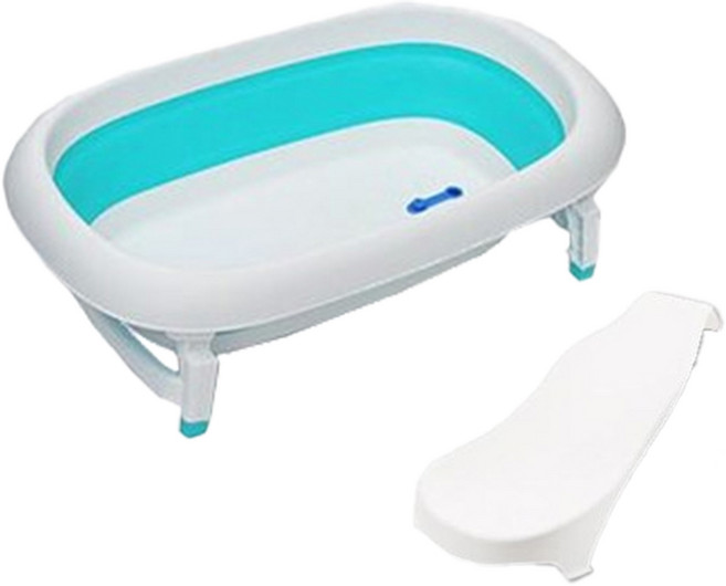 베베멘토 유아동 접이식 욕조+등받이 세트, 블루