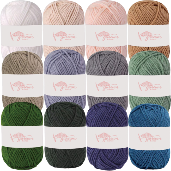 구름한코 뜨개실, 12개, 코지네추럴