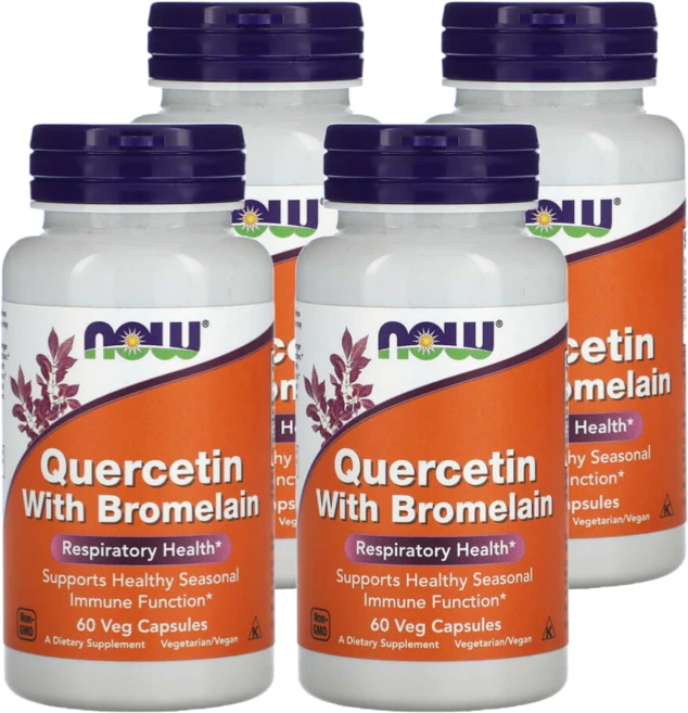 나우푸드 퀘르세틴 브로멜라인 함유 60캡슐 4통, 60정 - 쿠팡