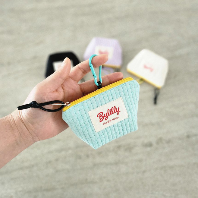 바이릴리 누빔 파우치 키링 미니 가방 고리 에어팟 립밤 케이스 핸드메이드