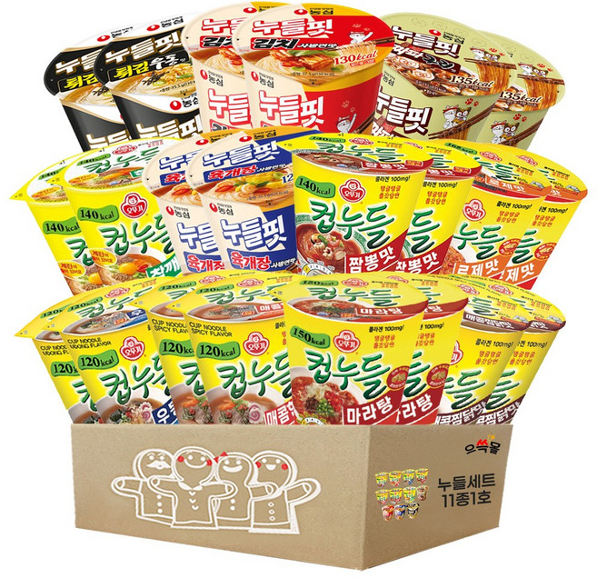 오뚜기 컵누들 농심 누들핏 저칼로리 컵라면 11종 세트, 2세트