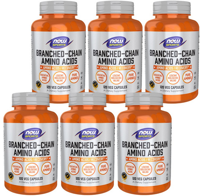 나우 스포츠 BCAA 브랜치드 체인 아미노산 120캡슐 6통, 120정, 6개