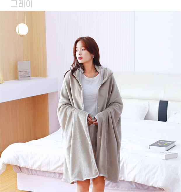 하얀눈 판초타월, 1개, 그레이