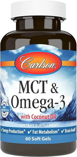 Carlson - MCT 및 오메가-3 코코넛 오일 카프릴산 및 카프르산 EPA 및 DHA 에너지 생산 지방 M, 1개 - 쿠팡