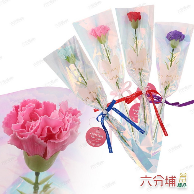 仿真花單枝康乃馨母親節贈品, 紅色, 1件