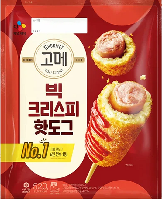 고메 빅크리스피 핫도그, 520g, 1개