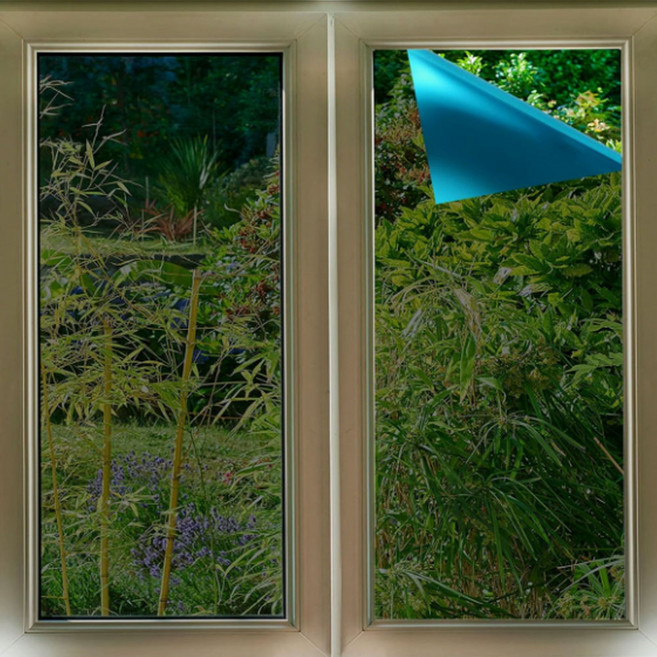 굿데이몰 무점착필름 단열필름 사생활보호 썬팅 자외선차단 베란다 창문 시트지, 그린실버