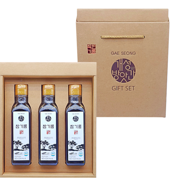 개성방앗간 참기름 3입 선물세트 (3병), 3개, 180ml