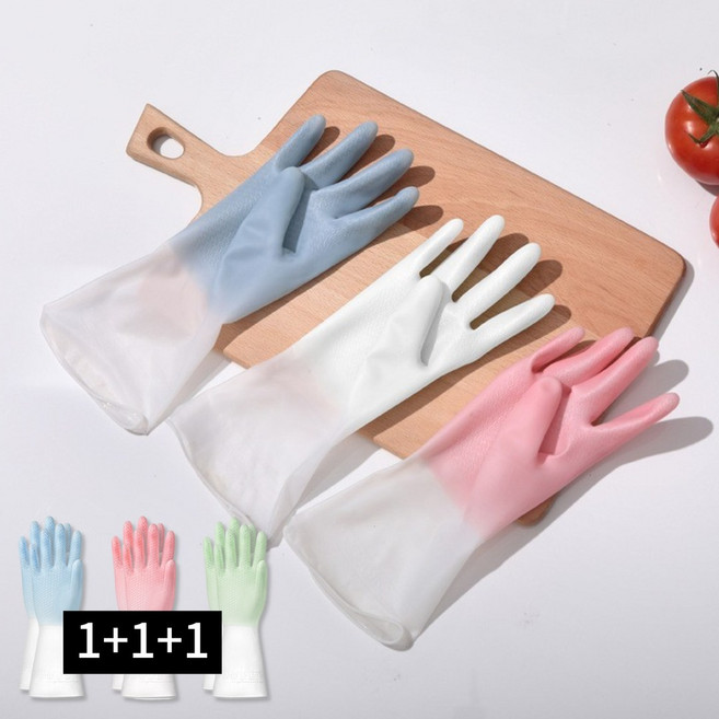 데이앤데이 반투명 니트릴 질긴 고무장갑 파스텔 투톤, 3개, 투톤파스텔 혼합