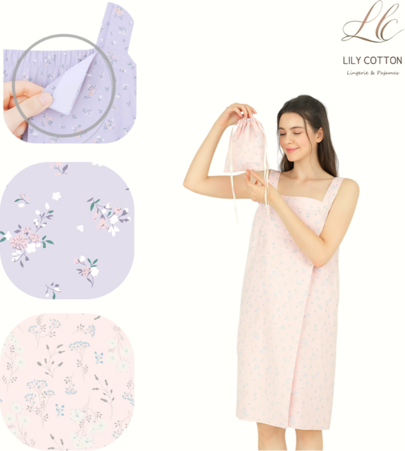 골프가운 샤워가운 ( S-M / L ), 1개, 라이트바이올렛, S-M