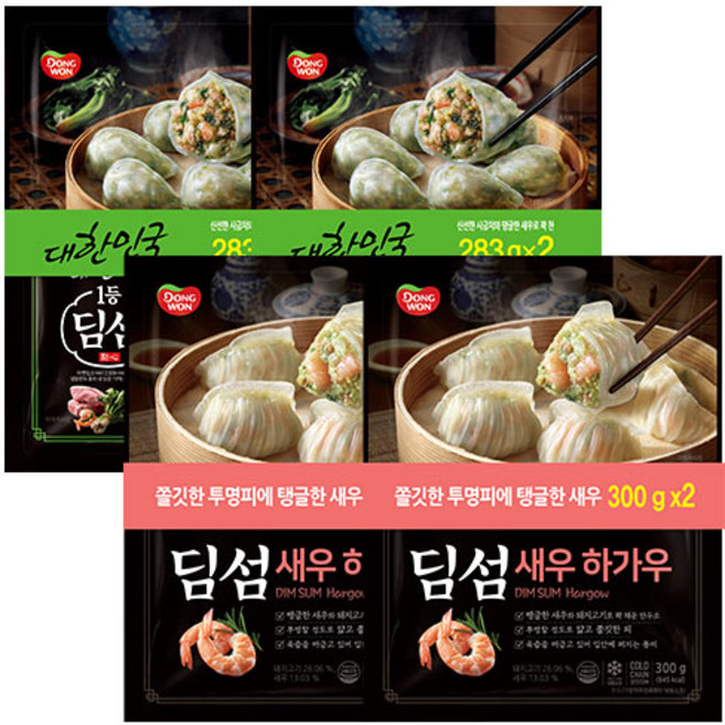 동원 딤섬 새우하가우 300g x 4봉 + 부채교 283g x 4봉