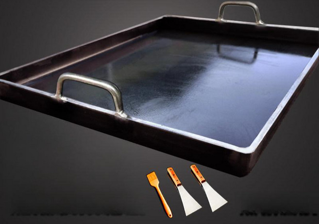 업소용 철판 무쇠 사각 불판 스테이크 그릴판 구이 볶음 고기 닭갈비 부침개, 38x30cm 두께 6mm 내부 높이 3cm, 1개, 1cm