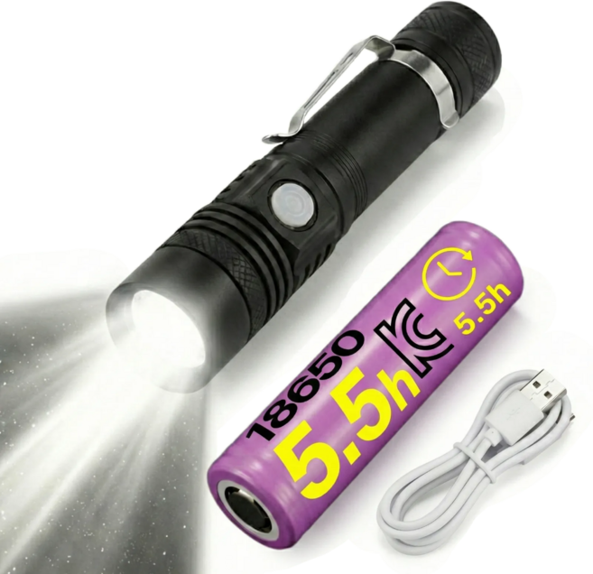 괴물 용량 오래가는 75g 초강력 에너프로 LED 후레쉬 충전식 미니 써치라이트, 1개, ENPR01