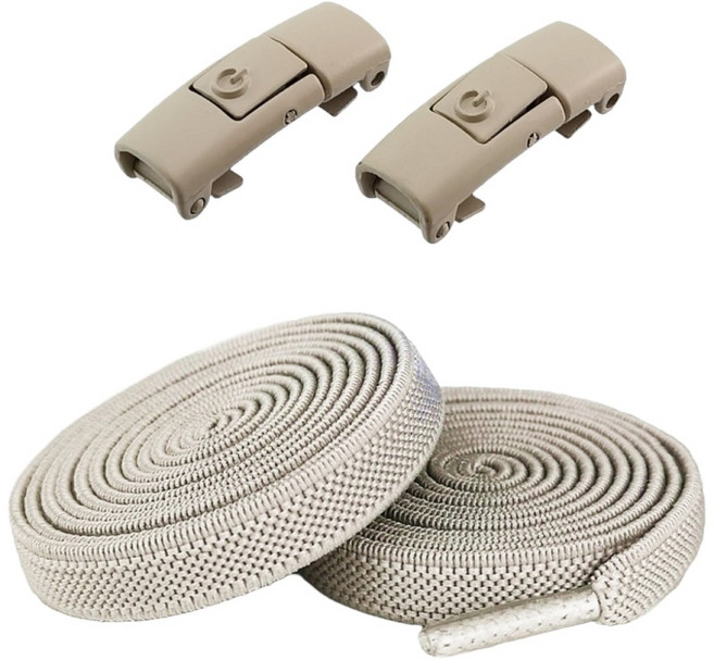 인더몰 무매듭 버튼형 납짝 착탈식 고탄성 신발끈 2세트(4개)