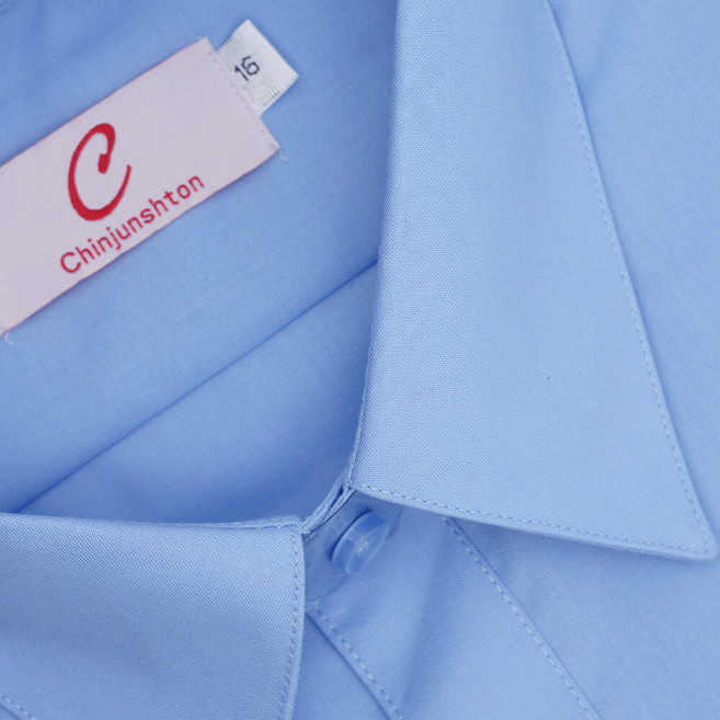 CHINJUN男士商務襯衫 抗皺加強 素面藍 P04 s04