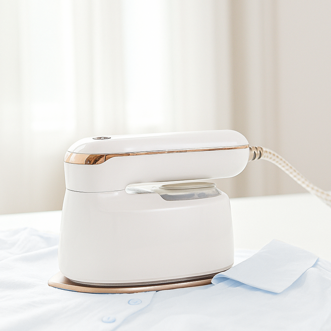 [15초예열] 업킵 스팀다리미 초경량 미니 핸디 여행용 접이식 다리미, 화이트