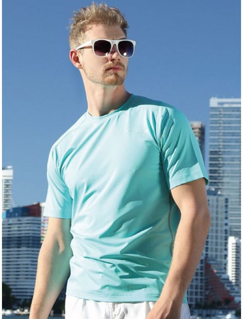그렉노먼 남성 uv차단 라운드넥 반팔티셔츠 민트 HMG17-TS201b