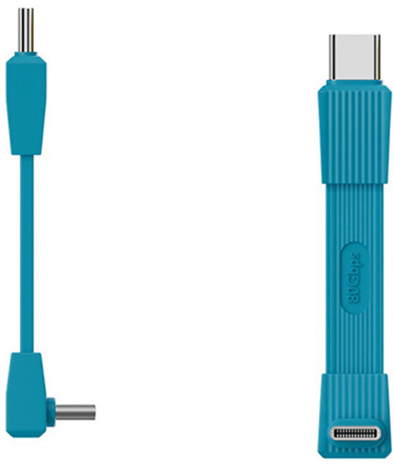 USB4 全功能短線 80Gbps 240W PD3.1快充 8K/60Hz 影音傳輸, 公對公 藍色, 1個, 60mm