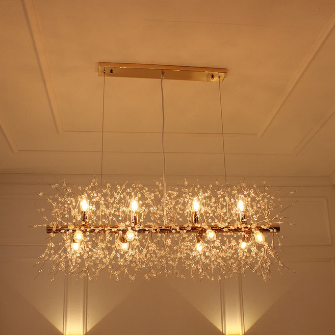 포유라이팅 LED 엘사 크리스 12등 일자 식탁등 눈꽃 인테리어 조명, 엘사 크리스 12등 (등기구만) 일자형