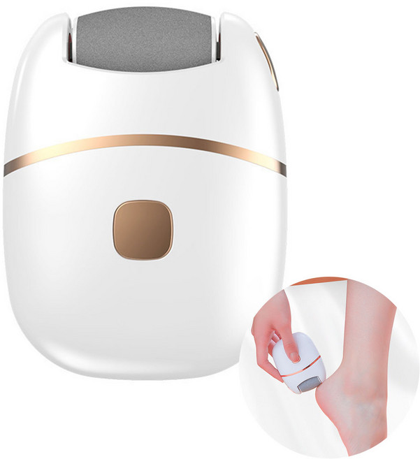 전동 발각질제거기 발바닥 뒤꿈치 뒷꿈치 굳은살 관리 제거 무선 각질 제거기, 흰색