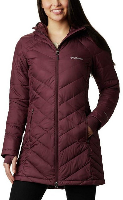 Columbia Womens Heavenly Long Hooded Puffer Jacket Rich Wine XX-Large 165268
