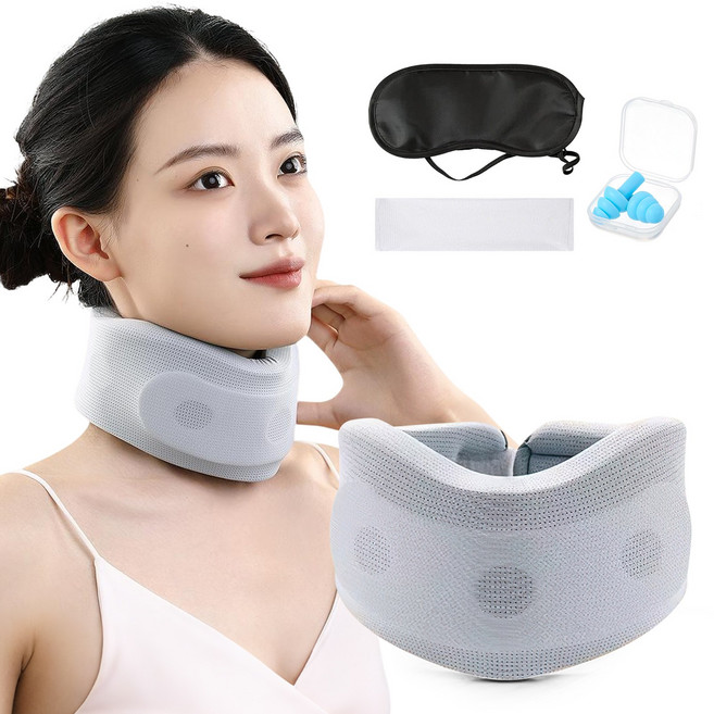 MIVONA 초경량 기내용 휴대용 목보호대 겸용 메모리폼 목베개 통풍형 여행용 목쿠션