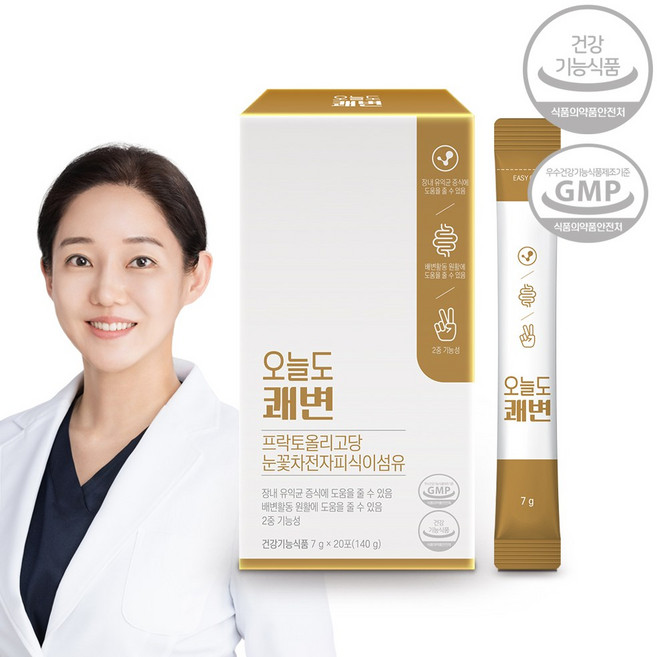 오늘도 쾌변 식이섬유 프리바이오틱스 눈꽃차전자피 애사비 푸룬 골드키위 파인애플 양배추 임산부 어린이 건강기능식품 약국입점, 1박스, 140g