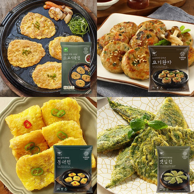 사옹원 명절전 8호(소고기육전+고기완자+동태전+깻잎전), 350g, 1