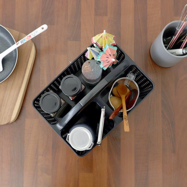 손잡이형 칸막이 목욕바구니 수납 이동편리 소품 정리 사우나가방, 블랙, 2개