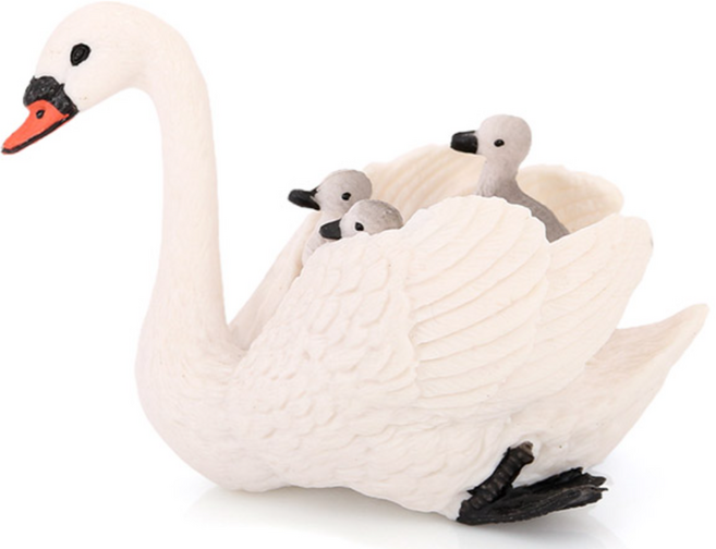 제트피규어 엄마 백조 조류 새 피규어 장난감 모형, 1개