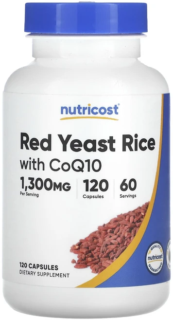 Nutricost CoQ10 함유 홍국 1300mg 캡슐 120정(캡슐 1정당 650mg), NutricostCoQ10함유홍국1300mg캡슐120정, 1개, 120정 - 쿠팡
