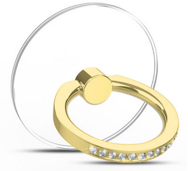 키미블랑 투명 아크릴 큐빅 링고리 스마트톡, 골드, 원, 1개