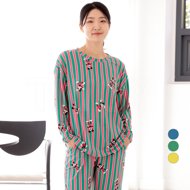 투와이 디즈니 성인 아동 패밀리 오버핏 피치 긴팔 파자마 상하세트 DG303