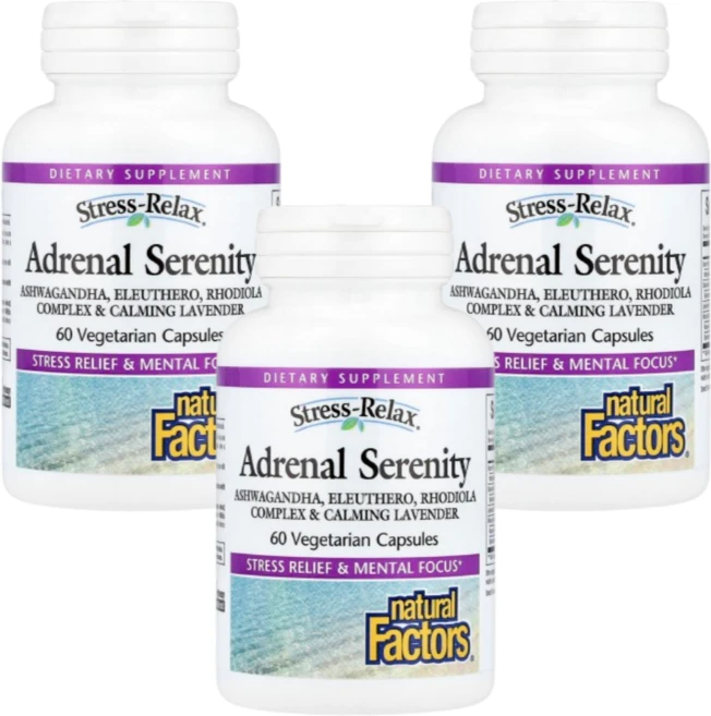 2+1 아답토젠 내추럴팩터스 아드레날 세레니티 60베지캡슐 아슈와간다 가시오가피, 3개, 60정 - 쿠팡