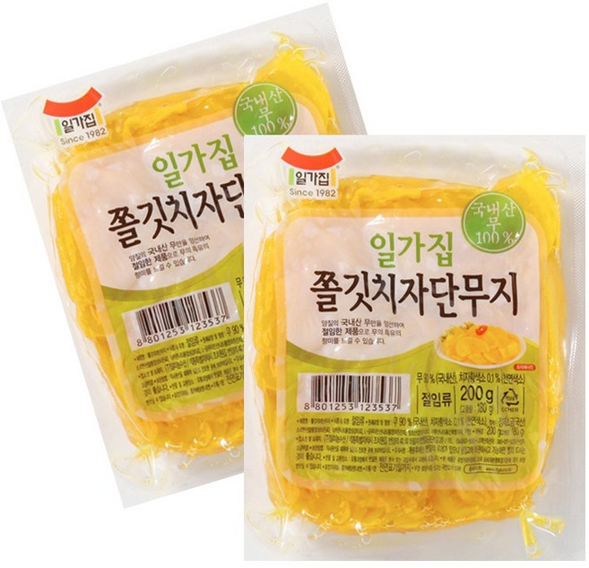 일미 일가집 쫄깃 치자단무지 200g 3개