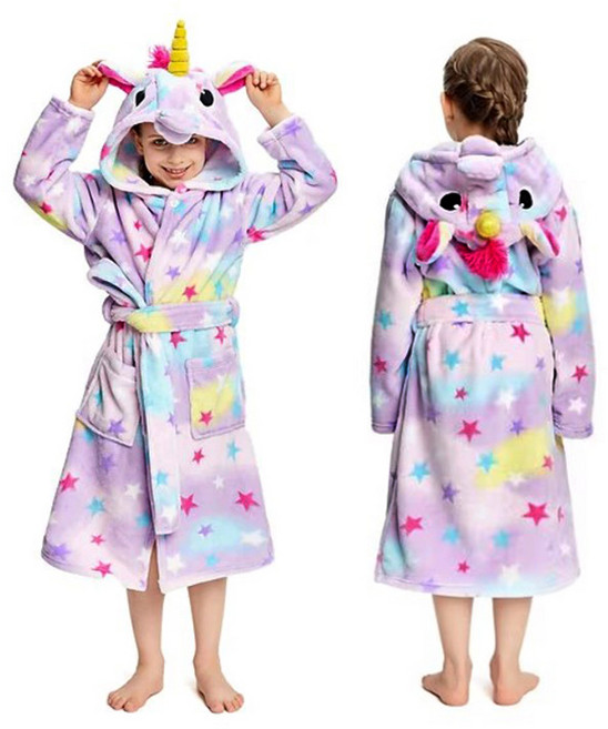 유니콘 극세사 샤워 가운 잠옷 / 비치가운