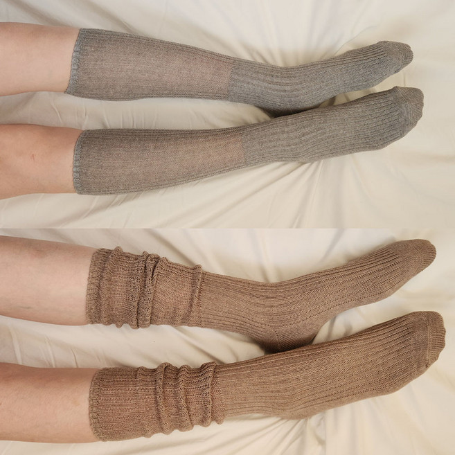 코튼98 루즈셔링 면 니트 골지 니삭스 여성 레그워머 무압박 양말