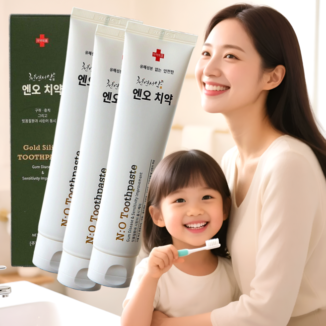 [천연성분 약국판매정품] 온가족순한치약 엔오치약 시린이 잇몸케어 구취예방 150gX3, 150g, 3세트