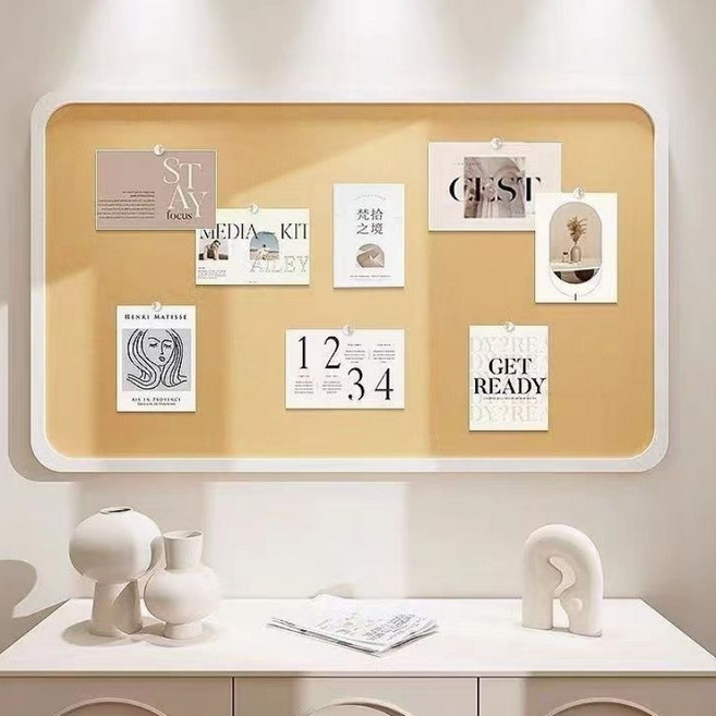 거와스 무타공 부착식 펠트 보드 계시판, 1개, 화이트