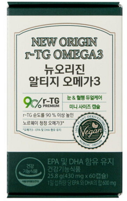 유한건강생활 뉴오리진 알티지 오메가3, 60정, 1개