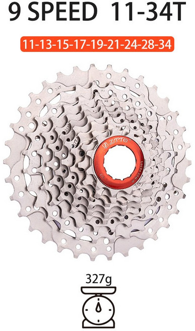 ZTTO 9 단 도로 자전거 자갈 MTB 카세트 11 25 28 30 34 36 s K7 9v R3000 M2000 Sora M370 호환, 9s 11-34t, 1개