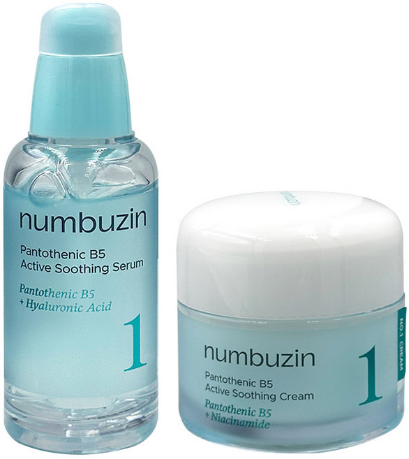 넘버즈인 1번 판토텐산 액티브업 수딩 세럼 50ml + 크림 80ml SET, 1세트, 130g, 1개