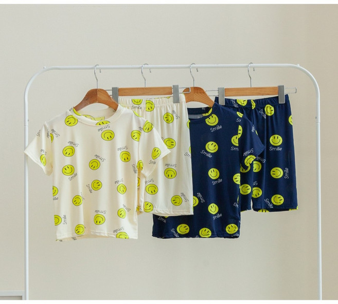 스마일 여름내복 반팔세트 아동 유아 키즈 주니어 반팔내복 반팔 여름내복 실내복 홈웨어 피치내복 주니어내복 아동실내복 초등내복 파티복 단체복 민트색처럼