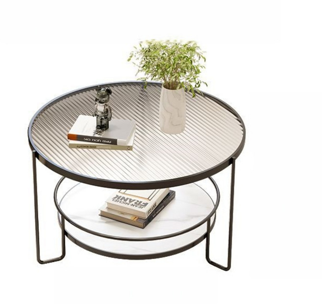 Hao Shun티테이블원형 원형 소파테이블 브래 S097-005, 블랙70cm