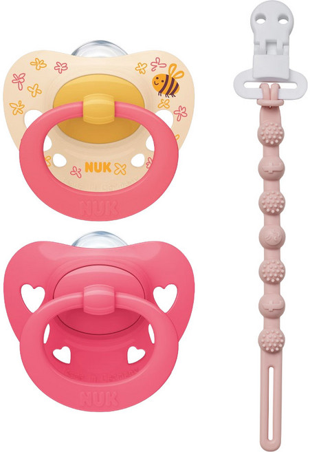 누크 시그니처 쪽쪽이 X 토트랩 쪽쪽이 홀더 SET, 1세트, 핑크+로즈워터핑크, S2 (6~18개월)